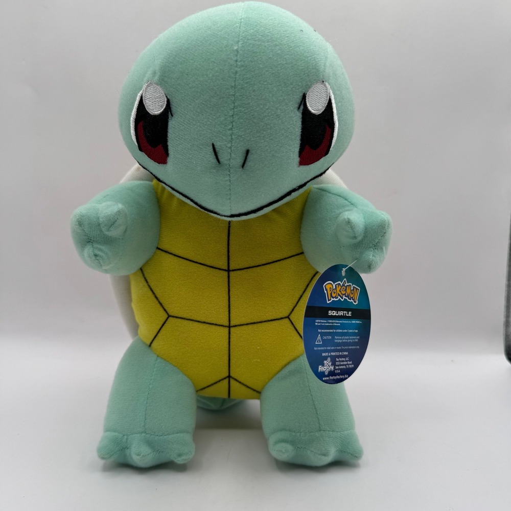 Pokémon Squirtle Plush Kids 8 inch Blue Yellow‎ 2010 Toy Factory With Tag